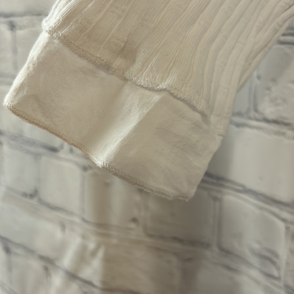 SOFT Surroundings White Knit V-Neck Contrast Trim Rossi Tunic Size Large - Picture 3 of 9